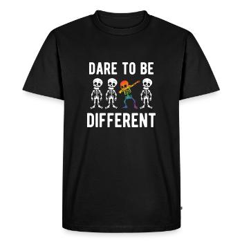 Halloween LGBT Rainbow Skeleton Gay Pride LGBTQ - Men's Premium Organic T-Shirt - black - Front - Nico (187cm)