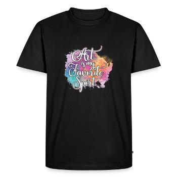 L'art est mon cadeau de peintre Artsy mignon sport préféré - T-shirt Premium bio Homme - noir - Devant - Nico (187cm)