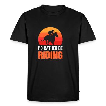 Plutôt à cheval. Cadeau Stallknecht - T-shirt Premium bio Homme - noir - Devant - Nico (187cm)