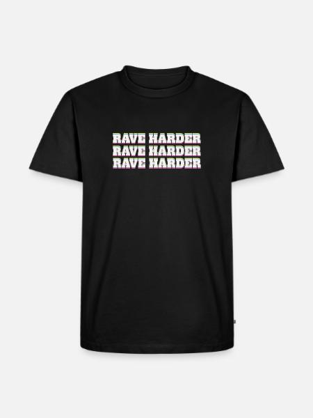 Rave Harder Techno - Männer Premium Bio T-Shirt - Schwarz