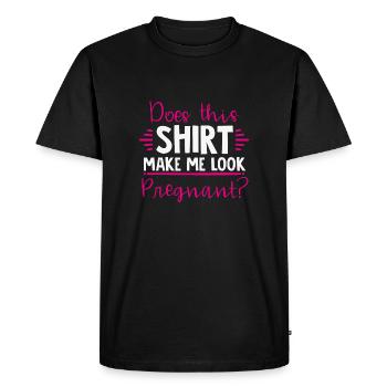 Chemise enceinte Cette chemise me fait-elle regarder - T-shirt Premium bio Homme - noir - Devant - Nico (187cm)
