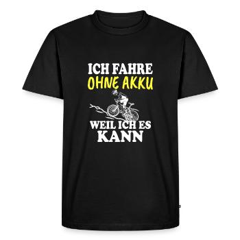 Je conduis sans batterie parce que je peux le T-shirt - T-shirt Premium bio Homme - noir - Devant - Nico (187cm)