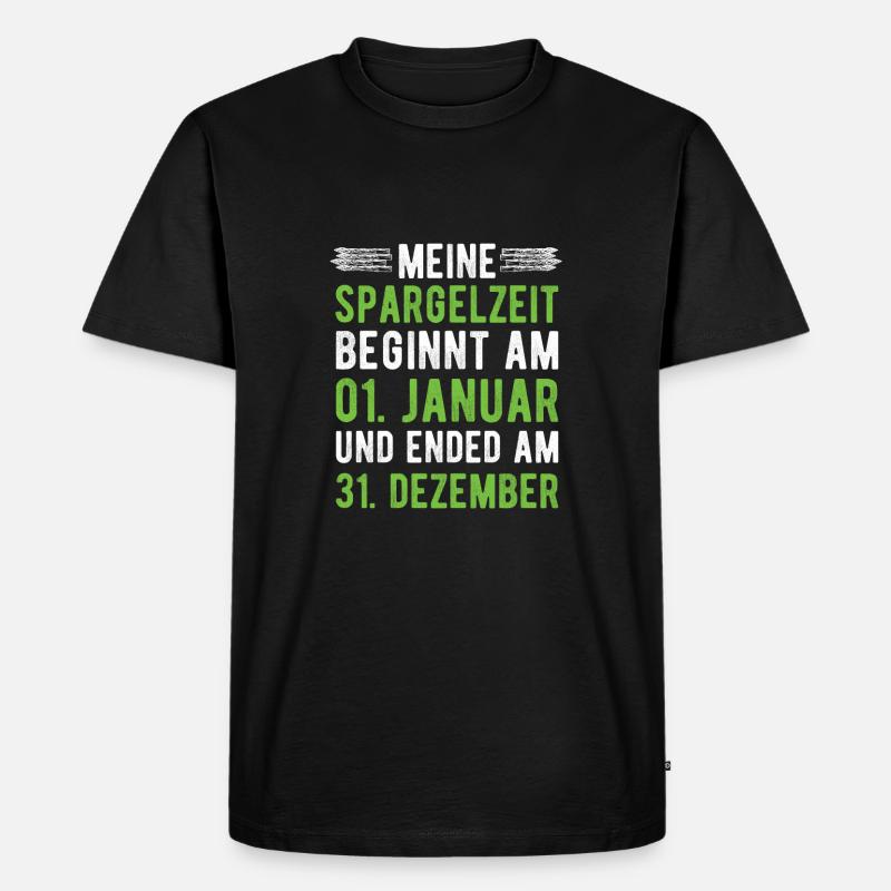 Spargelzeit Spargel Fan - Männer Premium Bio T-Shirt - Schwarz