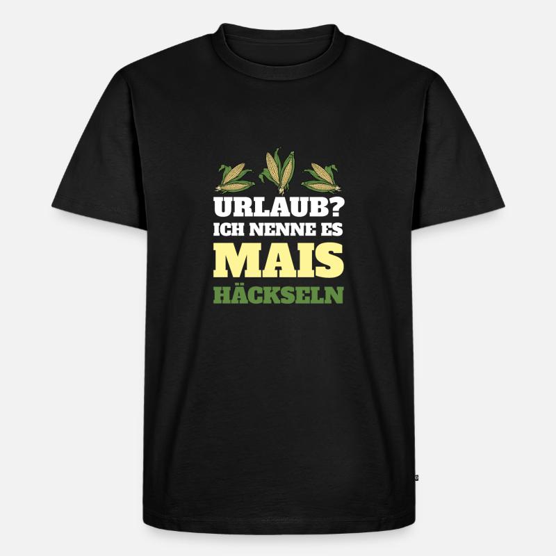 Mais Häckseln Maisbauer Maisernte Futtermais - Männer Premium Bio T-Shirt - Schwarz