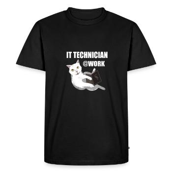 IT technicien de chat programmeur Techie - T-shirt Premium bio Homme - noir - Devant - Nico (187cm)
