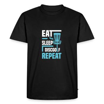 Eat Sleep Discgolf Repeat Disc Golf - Men's Premium Organic T-Shirt - black - Front - Nico (187cm)