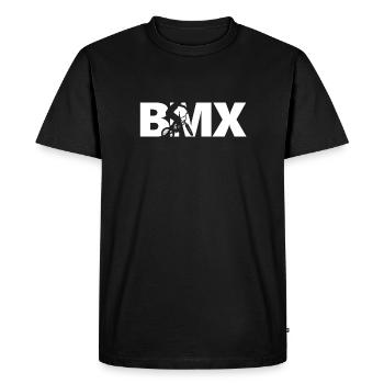 BMX Rider Bicycle - Men's Premium Organic T-Shirt - black - Front - Nico (187cm)