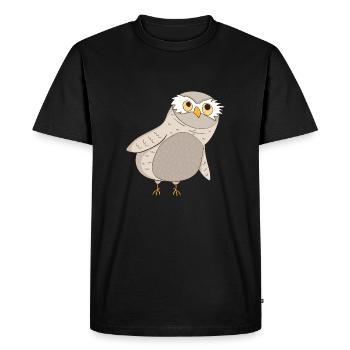 Kauz Hibou - T-shirt Premium bio Homme - noir - Devant - Nico (187cm)