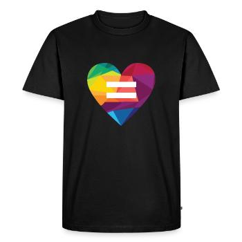 Droits des LGBT Égalité des mariages de cœur arc en ciel - T-shirt Premium bio Homme - noir - Devant - Nico (187cm)