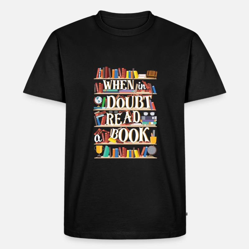 Lesen Buch - Männer Premium Bio T-Shirt - Schwarz