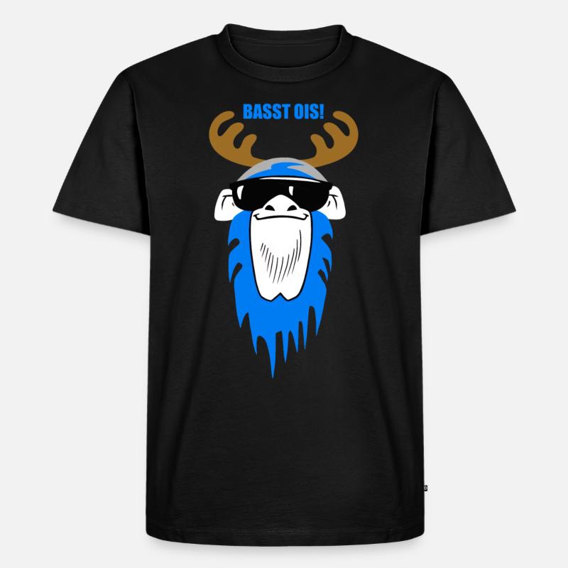 Bavarian Monkey "Basst ois!" - Männer Premium Bio T-Shirt - Schwarz