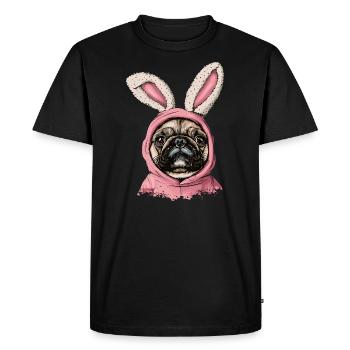 French Bulldog in Bunny Costume - Men's Premium Organic T-Shirt - black - Front - Nico (187cm)