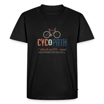 Cycliste Vélo Vélo Vie Cycopathe Amour Cyclisme - T-shirt Premium bio Homme - noir - Devant - Nico (187cm)