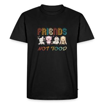 Friends Not Food Vegan Shirt - Männer Premium Bio T-Shirt - Schwarz - Vorne - Nico (187cm)