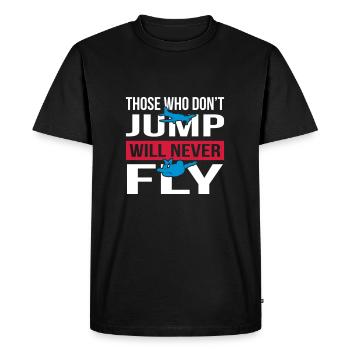 Will Never Fly Skydive - Men's Premium Organic T-Shirt - black - Front - Nico (187cm)