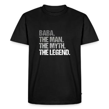 Baba The Man Myth Legend Father's Day Gift Idea - Men's Premium Organic T-Shirt - black - Front - Nico (187cm)