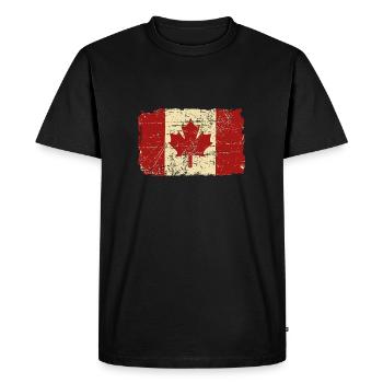 Canada Flag - Vintage Look - T-shirt Premium bio Homme - noir - Devant - Nico (187cm)