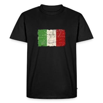 Italy Flag - Vintage Look - T-shirt Premium bio Homme - noir - Devant - Nico (187cm)