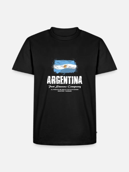 Argentina Flag Logo - Männer Premium Bio T-Shirt - Schwarz