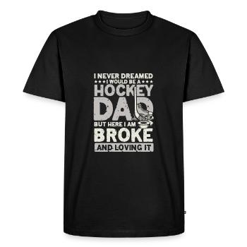 Papa hockey - T-shirt Premium bio Homme - noir - Devant - Nico (187cm)