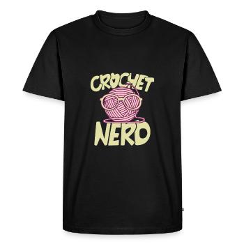 Crochet Nerd - T-shirt Premium bio Homme - noir - Devant - Nico (187cm)