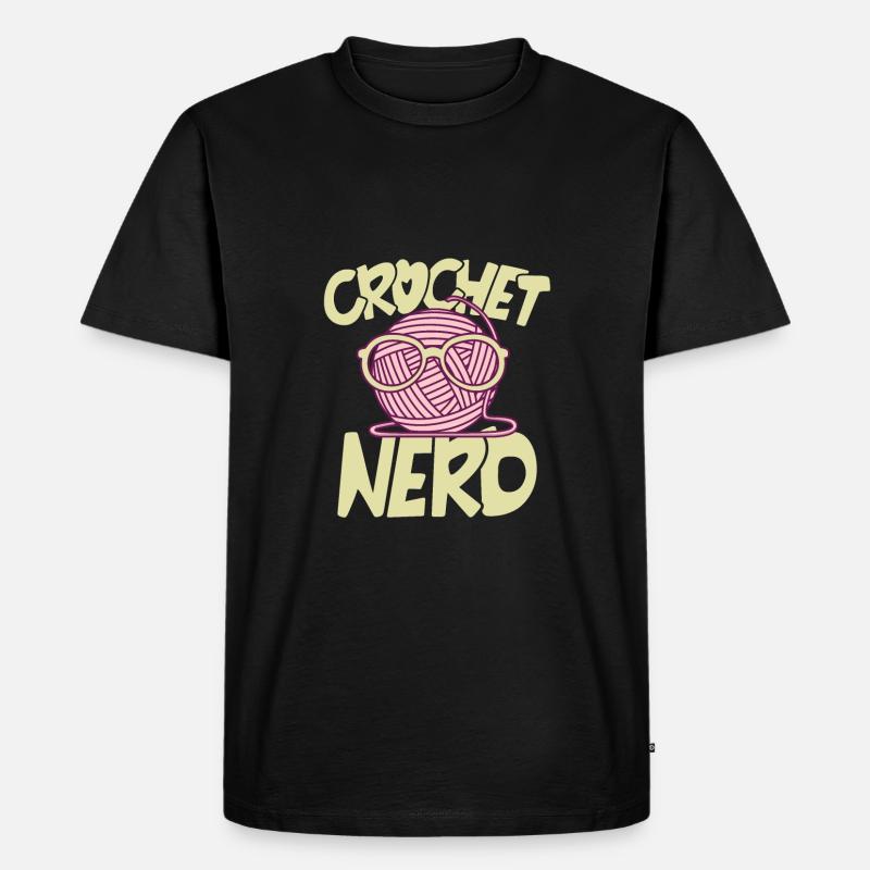 Häkel Nerd - Männer Premium Bio T-Shirt - Schwarz