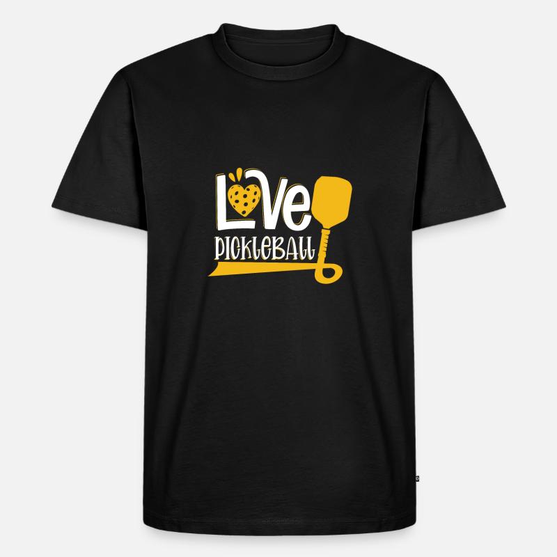 Liebe Pickleball - Männer Premium Bio T-Shirt - Schwarz