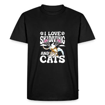 Parachute & Chats - T-shirt Premium bio Homme - noir - Devant - Nico (187cm)
