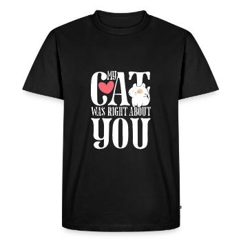 My cat right - Men's Premium Organic T-Shirt - black - Front - Nico (187cm)