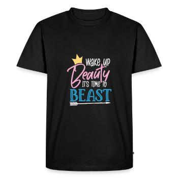 Réveillez-vous à la beauté - T-shirt Premium bio Homme - noir - Devant - Nico (187cm)