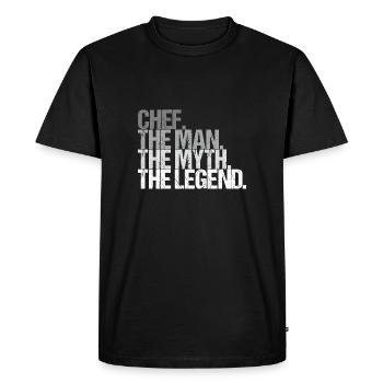 Chef The Man The Myth La Légende Idée Cadeau - T-shirt Premium bio Homme - noir - Devant - Nico (187cm)
