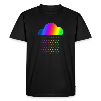 Colorful Weather - We love rain! rainbow cloud gay - T-shirt Premium bio Homme - noir - Devant - Nico (187cm)