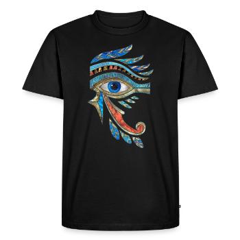 Oeil égyptien d’Horus - ornement de Wadjet - T-shirt Premium bio Homme - noir - Devant - Nico (187cm)