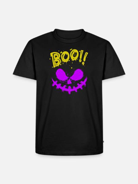 Halloween Scary Face, Boo - Men's Premium Organic T-Shirt - black