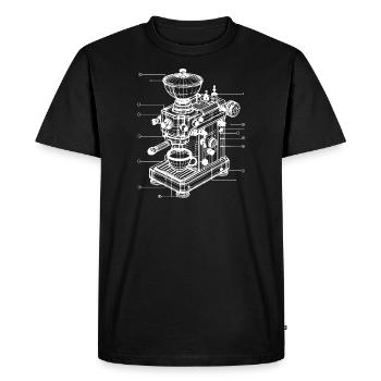 conception géométrique de la machine à café - T-shirt Premium bio Homme - noir - Devant - Nico (187cm)