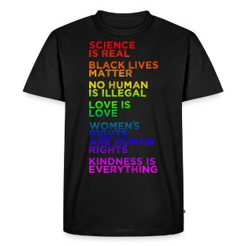 LA SCIENCE EST RÉELLE Black Lives Matter LGBT Pride - T-shirt Premium bio Homme - noir - Devant - Nico (187cm)