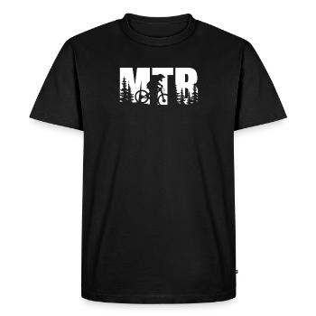 MTB - Mountainbike Fahrrad - Männer Premium Bio T-Shirt - Schwarz - Vorne - Nico (187cm)