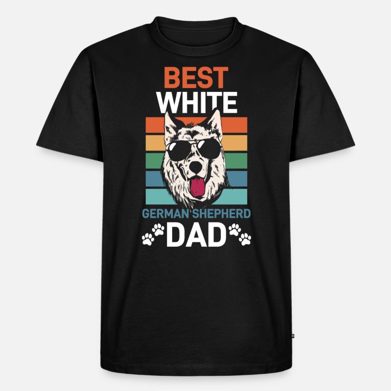 White German Shepherd Papa GSD - Men's Premium Organic T-Shirt - black