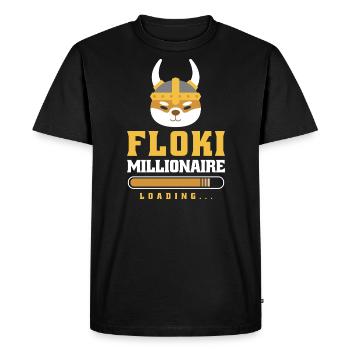 Crypto Floki Millionaire Loading Design - Men's Premium Organic T-Shirt - black - Front - Nico (187cm)