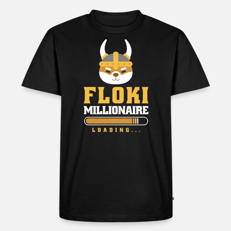 Crypto Floki Millionaire Loading Design - Männer Premium Bio T-Shirt - Schwarz