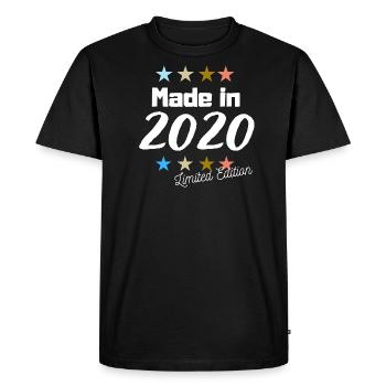 Made in 2020 Limited Edition Vintage Birthday - Men's Premium Organic T-Shirt - black - Front - Nico (187cm)