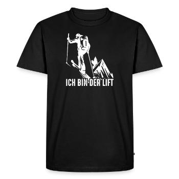 Ich bin der Lift - Männer Premium Bio T-Shirt - Schwarz - Vorne - Nico (187cm)
