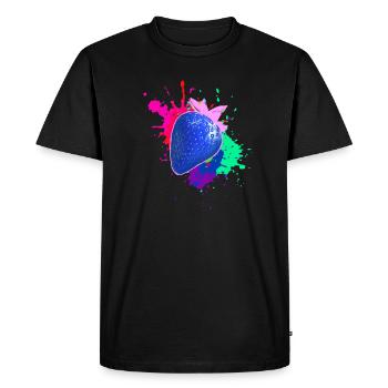 Pop Art, Fraise, Splash of Color, Splash - T-shirt Premium bio Homme - noir - Devant - Nico (187cm)