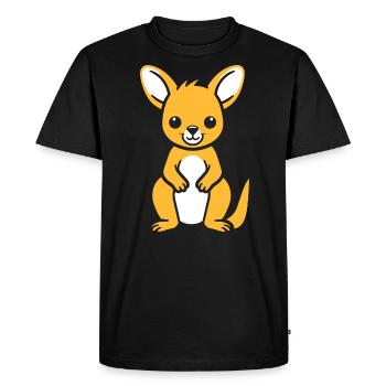 kangourou - T-shirt Premium bio Homme - noir - Devant - Nico (187cm)