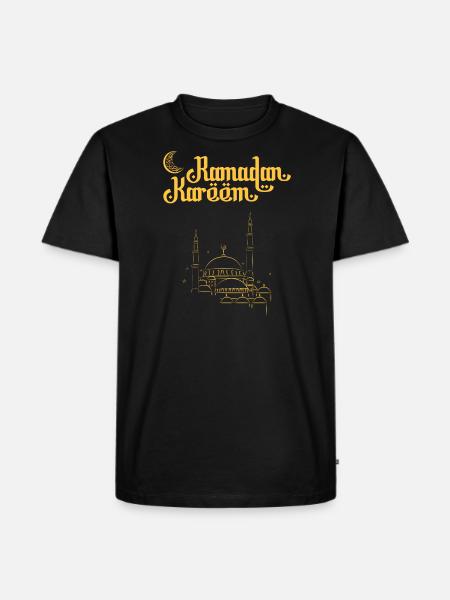 Ramadan Kareem Golden Moské - Herre Premium økologisk T-shirt - sort