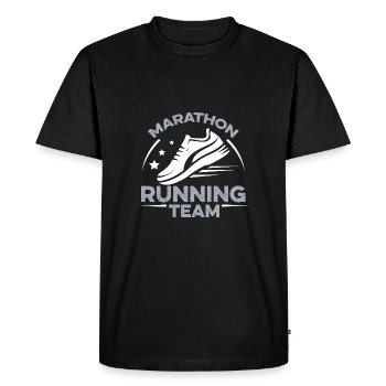 marathon running team - T-shirt Premium bio Homme - noir - Devant - Nico (187cm)