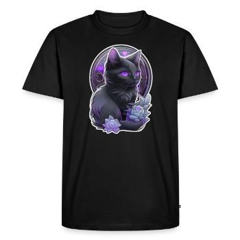 Black cat - Felin kitten - Men's Premium Organic T-Shirt - black - Front - Nico (187cm)