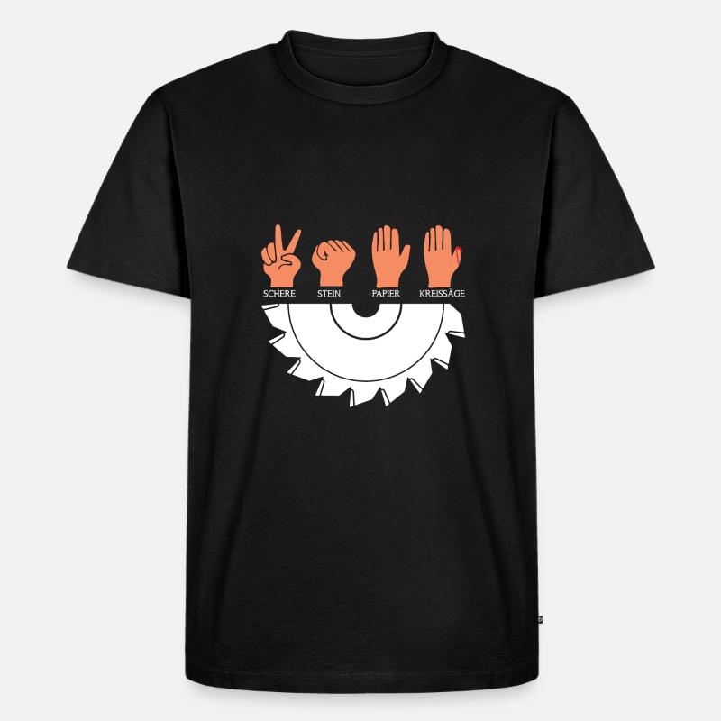 SCHERE STEIN PAPIER KREISSÄGE - Männer Premium Bio T-Shirt - Schwarz