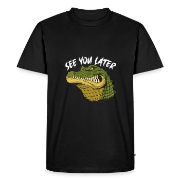 See you later with alligator portrait - Men's Premium Organic T-Shirt - black - Front - Nico (187cm)
