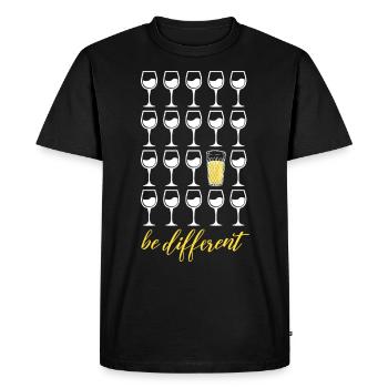 Be different Apfelwein - Sei einzigartig Äppler - Männer Premium Bio T-Shirt - Schwarz - Vorne - Nico (187cm)